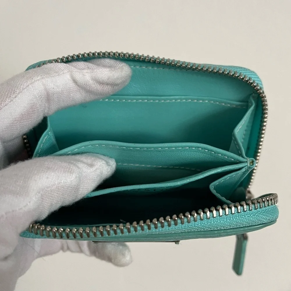 TIFFANY & Co. blue zip around wallet Italy